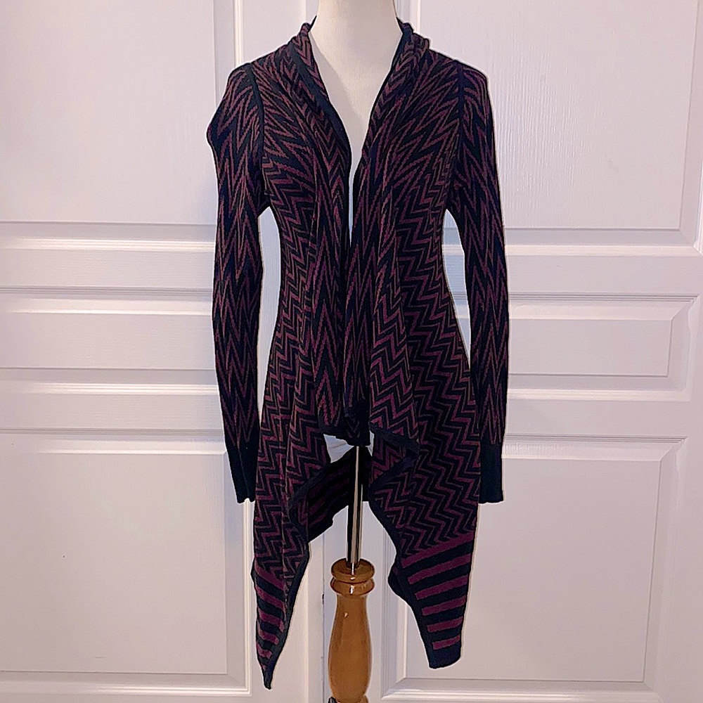 Vanity Chevron Open Cotton Cardigan